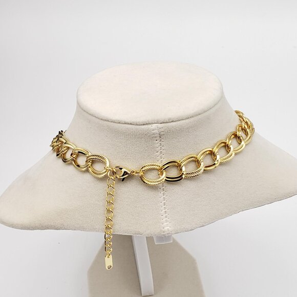 Authentic Louis Vuitton Gold Padlock w/ Unbranded Fashion Stainless Steel Chain - Picture 6 of 9